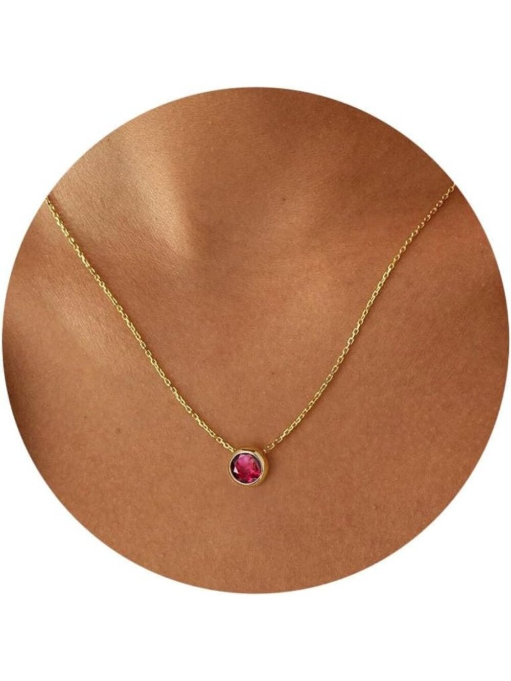 14K Gold Plated Birthstone Necklace for Women - Elegant Jewelry Gift